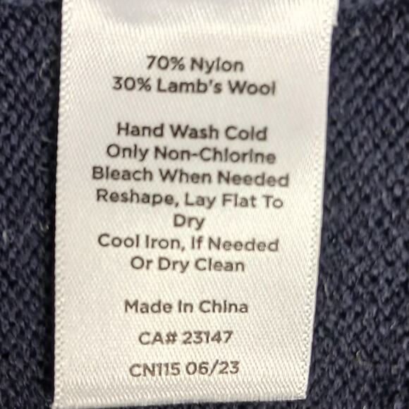 Talbots SZ LP Lambs Wool Blend Half-Zip Mockneck Sweater-Stripe Fair Isle - Picture 6 of 7